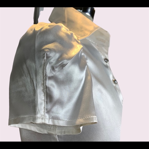 Luxury Lechateau white silk embellished buttons front Size XS - Picture 5 of 11